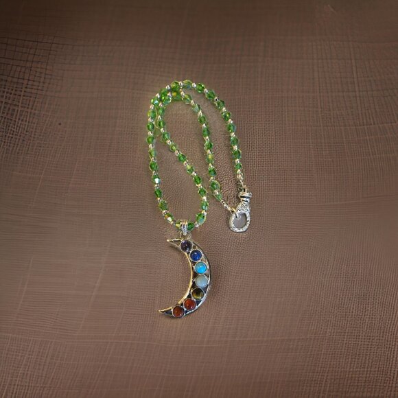 Chakra Moon Necklace  20 in - Picture 3 of 3